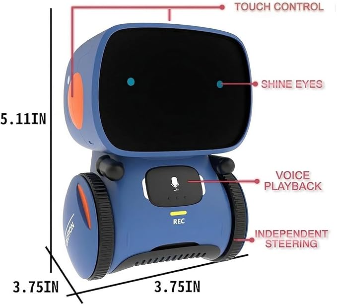 98K Robot Toys for Boys and Girls, Touch and Voice Control Robots Interactive Smart Talking Robots Intelligent Partner and Teacher with Singing, Dancing, STEM Toy Gifts for Kids Age 3 and Up