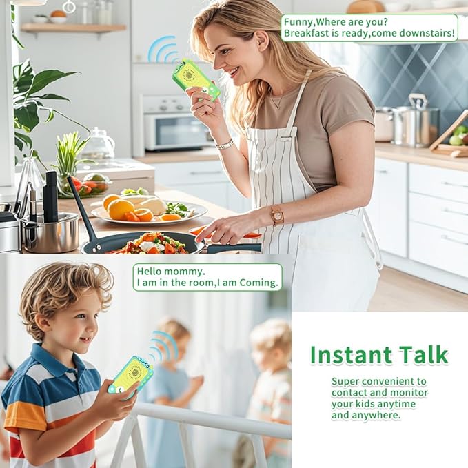Walkie Talkies for Kids 2 Pack,Valentines Kids Gifts Instant Talker Long Range Chat Mode Talk & Hear at The Same Time Rechargeable Gift for 3-9Years Girls Boy Outdoor,Games, Hiking,Camping