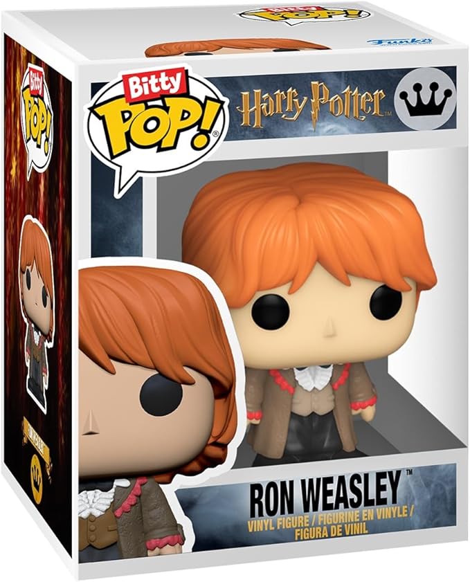 Funko Bitty POP HP GOF - Ron, 4-Pack and A Surprise Mystery Mini Figure - 0.9 Inch (2.2 Cm) - Harry Potter Collectable - Stackable Display Shelf Included - Gift Idea - Party Bags Stocking