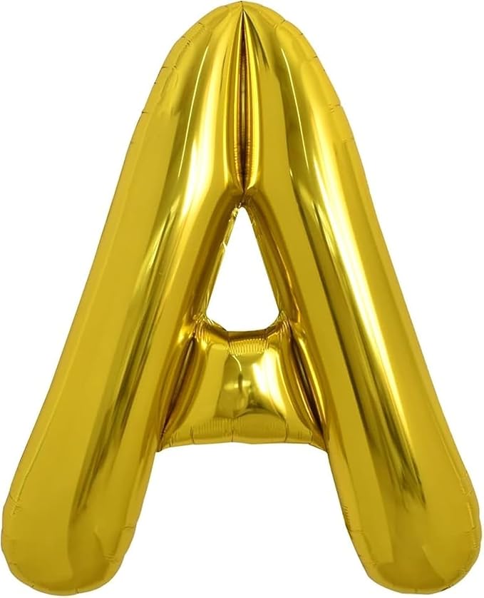 TONIFUL 40 Inch Large Gold Letter A Helium Balloons,Foil Mylar Big Balloons for Birthday Party Anniversary Supplies Decorations