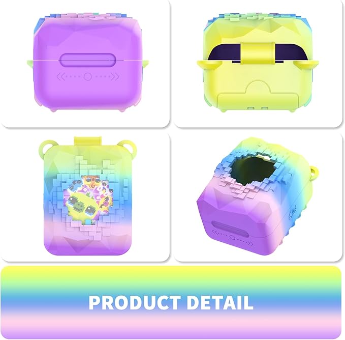 Soft Silicone Case for Bitzee Magicals Interactive Toy Digital Pet, Shockproof and Protective Carrying Case for Bitzee Magicals Virtual Electronic Pets with Lanyard (Rainbow)