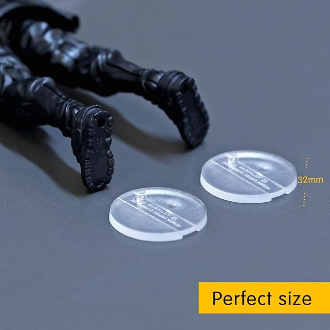 56PCS Action Figure Support Stand Bases 6inch, Clear Figure Toy Display Holder Accessories, Compatible with Mavel Legends Series/GiJeo Classified Series/D C/Mo tu 1/12 Figures, Round