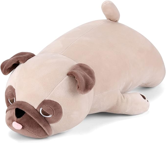 Pug Weighted Stuffed Animals - 28 Inch 4.0 Pounds Weighted Plushies Pug - Large Bulldog Plush Stuffed Animals Pillow - Cute Plush Toys Gifts for Kids & Adults
