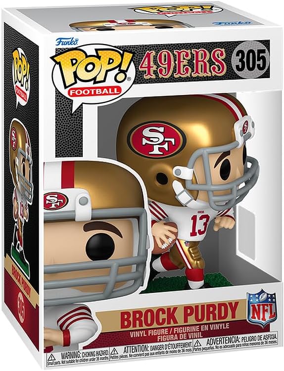 Funko Pop! Football: 49ers - Brock Purdy Vinyl Figure Bundled with Box Protector