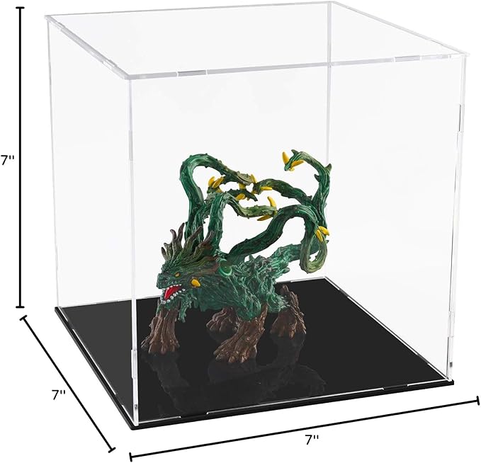 A+ DESIGN Clear Acrylic Display Case Assemble Collectibles Box Alternative Glass Case for Display Action Figures Home Storage & Organizing Toys (7x7x7 inch; 18x18x18 cm)