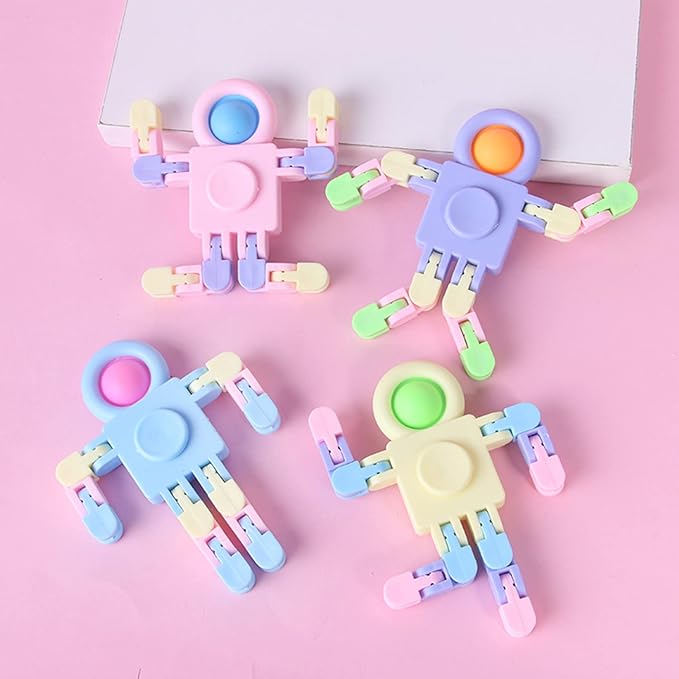 20 Pcs Funny Sensory Fidget Toys,Transformable Chain Robot Finger Toy,Stress Relief Fingertip Gyro Toys for Party Favors,Gifts,Classroom Supplies Prizes