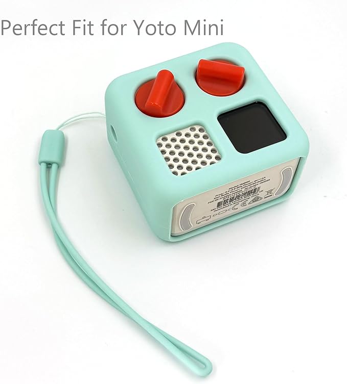 Yoto Mini 3-in-1 Accessories Set, Hard Carrying Case with Silicone Cover and Card Pouch, Protective Travel Carrier for Kids, Magic Mint