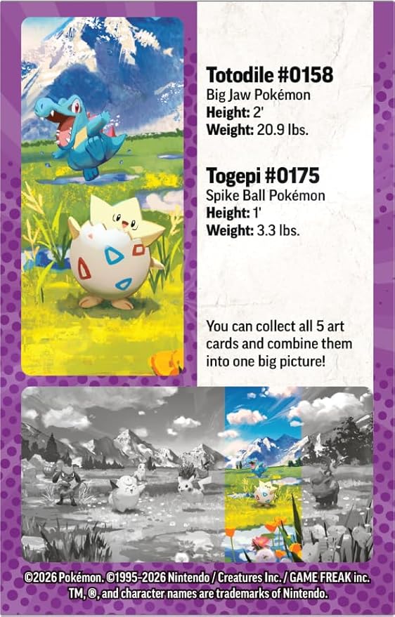 Pokémon TCG: Mega Evolution—Ascended Heroes Mini Tin: Togepi & Totodile (1 Sticker Sheet, a Pokémon Art Card & 2 Booster Packs)