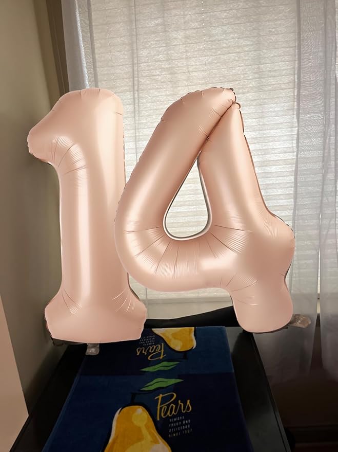 40 Inch Large Numbers Balloon, 4 Light Brown Ballon for 4th 14 40 44 Birthday Party, Balloon 4 Number for Graduations Wedding Supplies