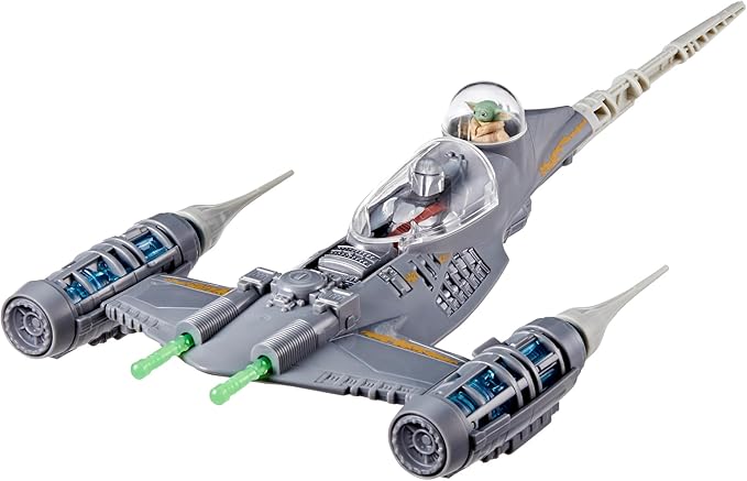 STAR WARS Epic Hero Series The Mandalorian's N-1 Starfighter Ship, 4-Inch Scale Grogu & Mandalorian Action Figures, Toys for Boys & Girls Ages 4+