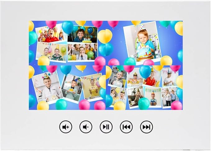 Digital Video Card for Boy’s Birthday – Personalized Photo Gift – Animated Slideshow – 7” LCD Screen, 256MB, Fast USB Rechargeable, Play-on-Open Feature