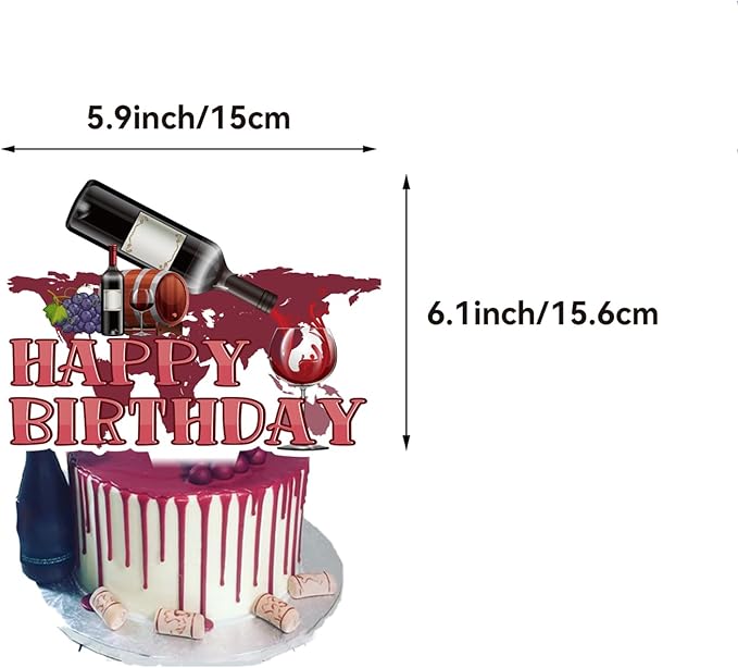 Red Wine Party Decorations Birthday Decorations Includes Red Wine Happy Birthday Banner Cake Topper Cupcake Toppers Balloons for Wine Party Supplies Men Women Birthday Party