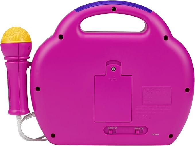 eKids Barney Karaoke Microphone with Boombox, Toddlery Toys with Built-in Music for Kids (Barney)