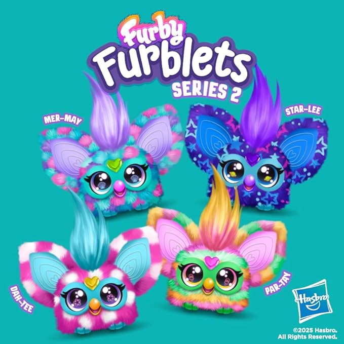 Furby Furblets Star-Lee Mini Friend, 45+ Sounds, Galaxy Music, Speaks Only Furbish, Electronic Plush Toys, Interactive Pets, Dark Blue, Back to School Gifts, Ages 6+