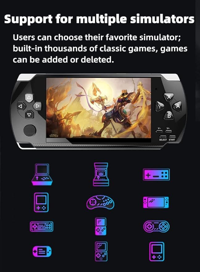 Retro Video Game Console Screen Built-in 2000 Games Handheld Game Console Multiple Emulators Mini Portable Game Device MP3 MP4 Music TV Output E-Bbook Children/Men/Festivals