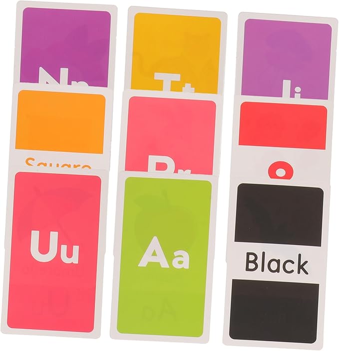 FRCOLOR 58Pcs Early Education Flash Cards for Ages Portable Lightweight Alphabet Numbers Colors Shapes Animal Teaching Word Cards for Cognitive Learning and School Use