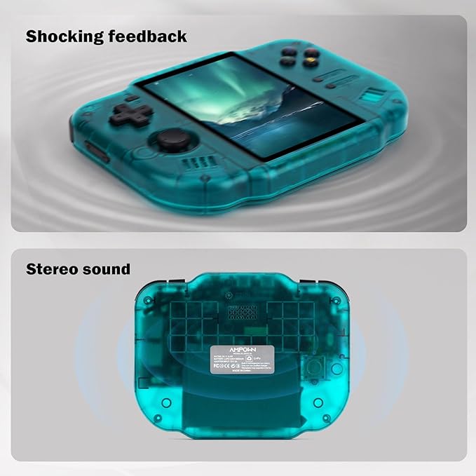 MagicX Zero 40 Handheld Game Console,4.0 Inch IPS Classic System and 4300mAh Battery Retro Video Games Consoles,with 64G TF Card and Wireless Networt Handheld Console Casual Game Console(Dark Green)