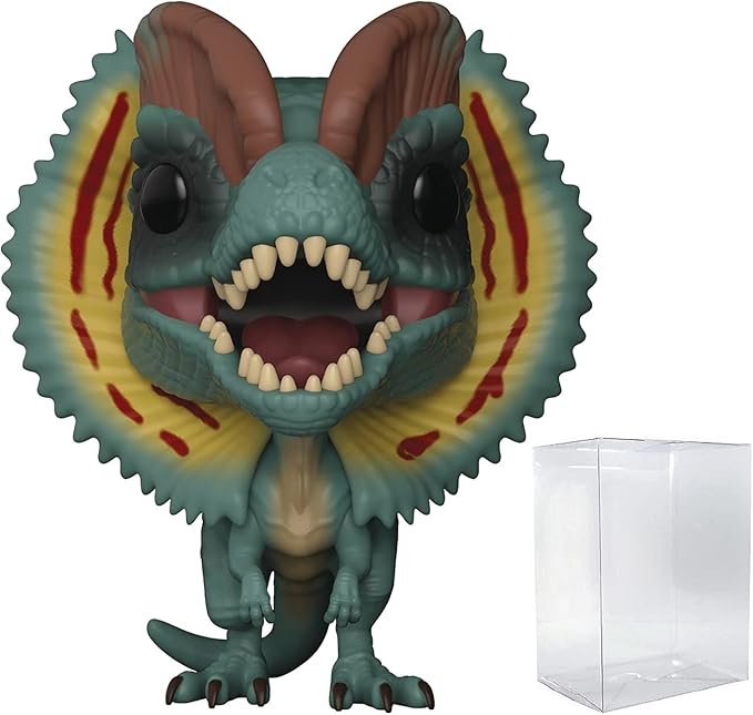Funko Pop! Jurassic Park - Dilophosaurus [Frill Open] Vinyl Figure (Bundled with Compatible Pop Box Protector Case) Multicolor 3.75 Inches