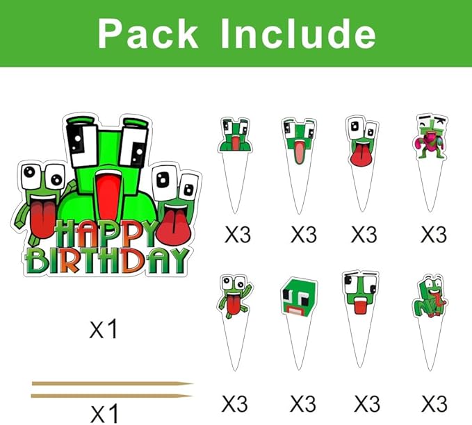 25 Pcs Cake Topper and Cupcake Toppers Set Birthday Party Supplies for Kids Birthday Decorations