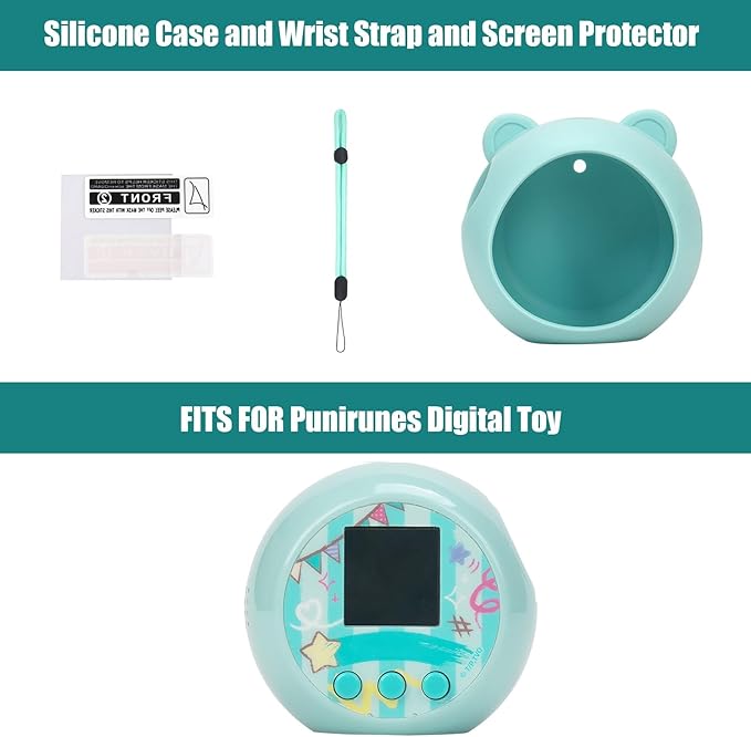 YouKnow Silicone Case Compatible with Punirunes Interactive Digital Toy, Protective Skin Sleeve for Punirunes Virtual Electronic Pets Accessories (Case Only) (Teal)