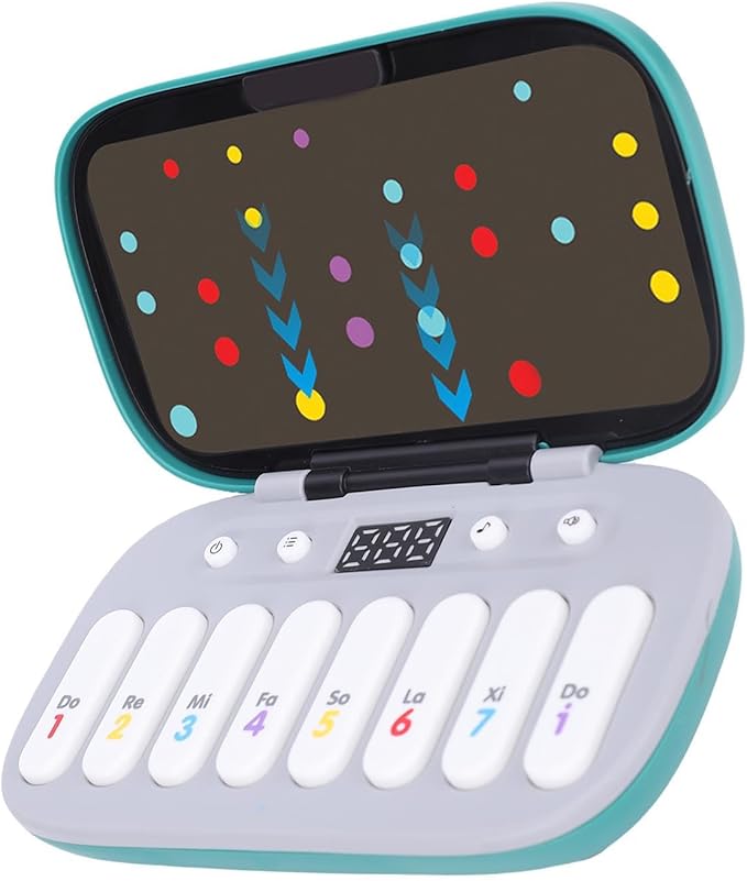 Focket Music Rhythm Game Machine, Battery Operated 6 Levels Music and Light, Electronic Organ Handheld Puzzle Game with Beat Pad for Kids 3 to 16 Years (Green)