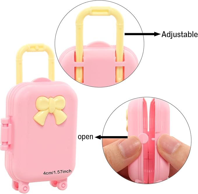 25 Pcs 5.3 Inch Doll Clothes Suitcase Accessories 4 Dresses 3 Tops and Pant Outfits 3 Swimsuits 1 Luggage 3 Shoes 11 Travel Accessories Glasses for 5.3 Inch Dolls(Doll NOT Include)