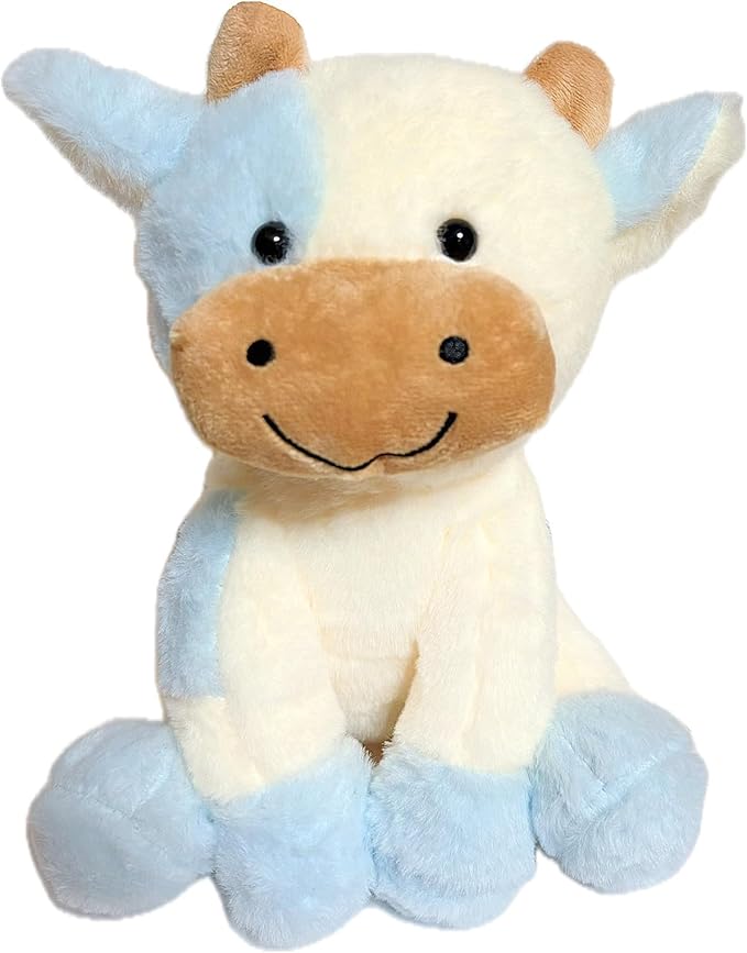 9 inches Cow Stuffed Animal Soft Plush Cute Cow Doll for Boys Girls (Blue Cow)