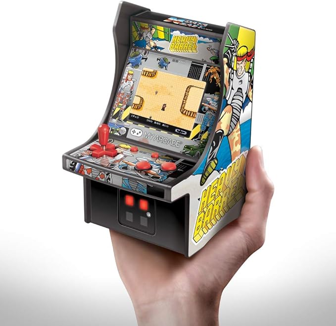 My Arcade Micro Player Mini Arcade Machine: Heavy Barrel Video Game, Fully Playable, 6.75 Inch Collectible, Color Display, Speaker, Volume Buttons, Headphone Jack - Electronic Games,DGUNL-3205