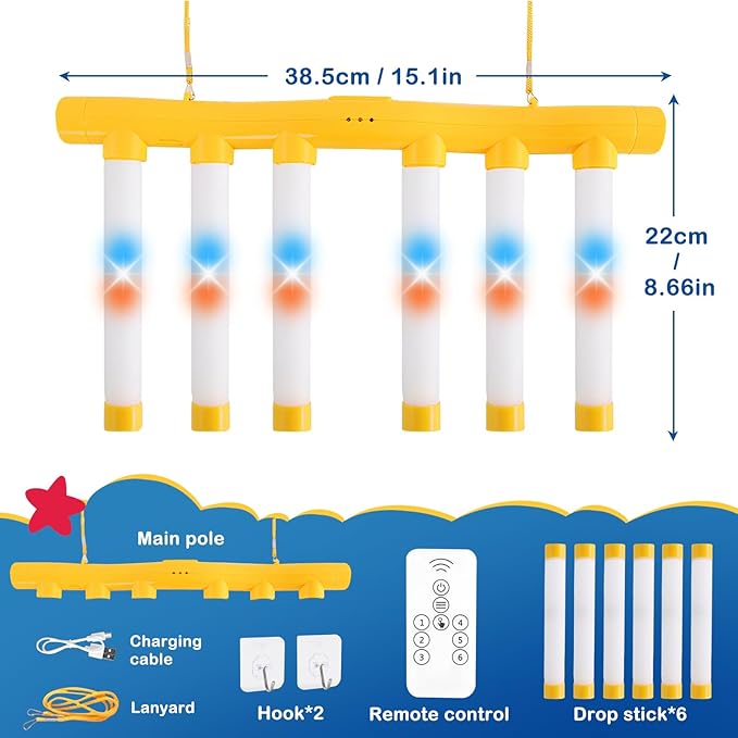Reflex Drop Sticks,Reflex Light-Up Sticks Reaction Training Hand Speed Challenge Game, Upgrade Catching Sticks Game Remote Control 3 Adjustable Speed