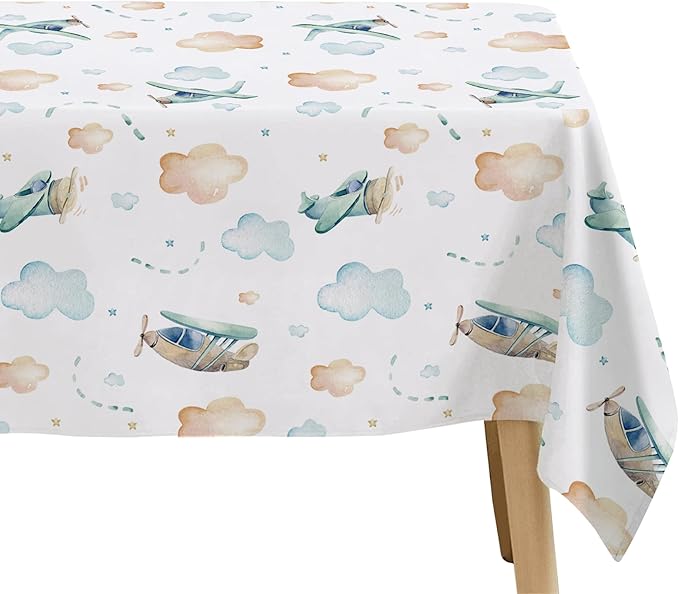 Airplane Party Decorations Tablecloth for Baby Shower Birthday - Disposable Airplane Birthday Party Supplies Tablecover - 3 Pack (54in x 108in)
