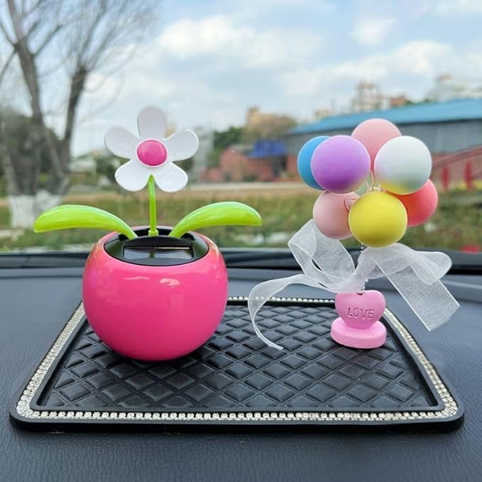 Rose Red Solar Dancing Flower Car Dashboard Decorations - Funny Solar Powered Dancing Flower Pot Flower Swinging Toy for Car Decor Funny Gifts for Friends Solar Power Kits Learning and Education