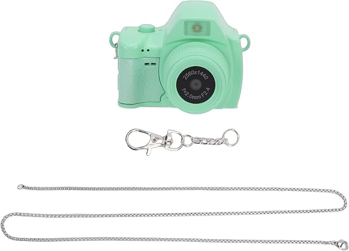 Bewinner 2K Digital Camera, Retro Keychain Camera with 1.47 Inch LCD Display and LED Light for Teens Students Travel (Light Green)