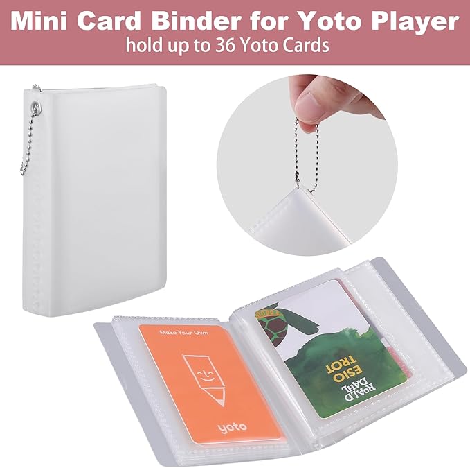 co2CREA Hard Case Compatible with Yoto Mini 2024 Edition Kids Audio Music Player Children Speaker Plays Audiobook Cards Radio and Card Holder Hold up to Yoto 36 Cards, Pink Case