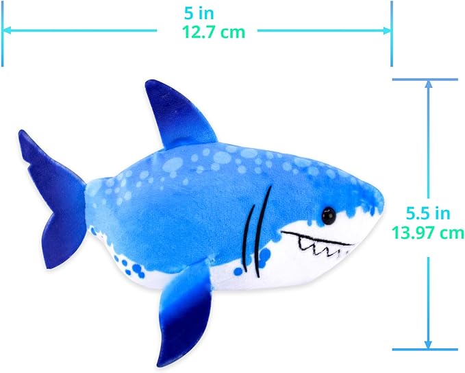 zhuzhu Aquarium Blue Shark and Clown Fish - Stuffed Animals with Motor Inside | Robotic Fish Toys Suitable for Ocean Party Favors | Batteries Required