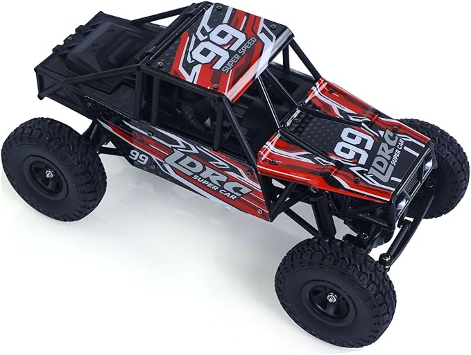 LDRC Ld18499 1/18 2.4G RC Climbing Car 4 * 4 Remote Control Vehicle 280 Brushed Motor Esc Ready to Go Battery Servo USB Charge Hobby Grade Model for Adult Hobby(Red)