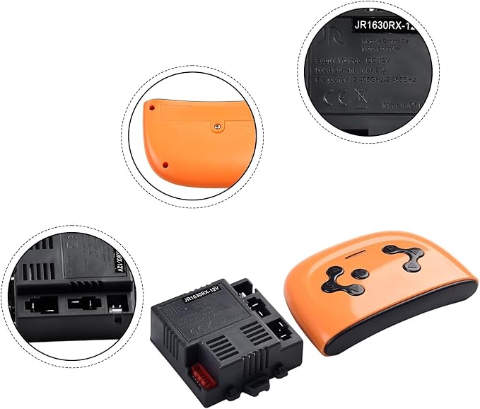 JR-RX-12V 6V 24V Electric Vehicle Receiver Module for Remote Control Toy Car Parts, RC 1, RC 2, RC 3, RC 4, JR-RX-6V, JR-RX-6V receiver, Children Electric Car Remote Control(12V B Full set)