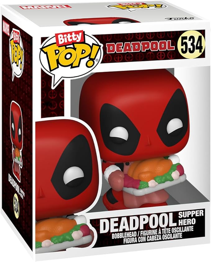 Funko Bitty POP! Deadpool - Bathtime, 4-Pack and A Surprise Mystery Mini Figure - 0.9 Inch (2.2 Cm) Collectable - Stackable Display Shelf Included - Gift Idea - Party Bags Stocking - Cake Topper