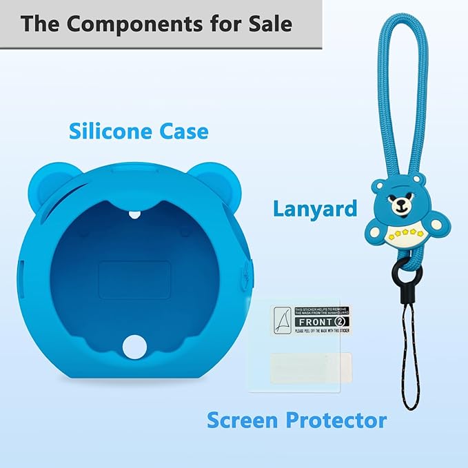JCHPINE Silicone Cover Case for Punirunes Interactive Digital Toy, Protective Skin Sleeve for Punirunes Digital Pet Toys Squishy Characters Electronic Pets Accessories (Blue Case)