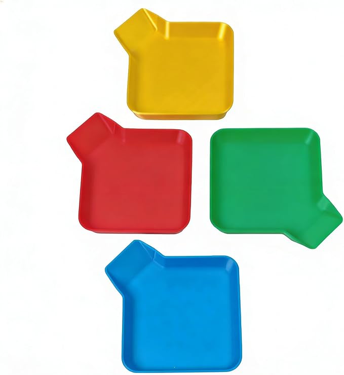 4-Piece Game Organizer Set - Multi-Color Chip & Token Trays for Board Games, Poker, Card Nights, Casino Party Supplies (4)