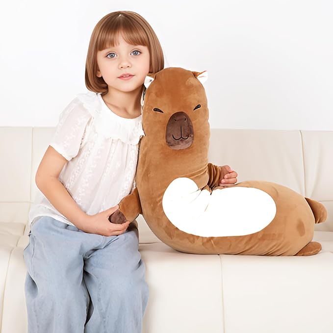 36 inch Capybara Stuffed Animals Long Plush Pillow Toy, Cute Giant Large Big Jumbo Soft Capybara Squishy Animal Plushies Gift Kids Boys and Girls, Birthday