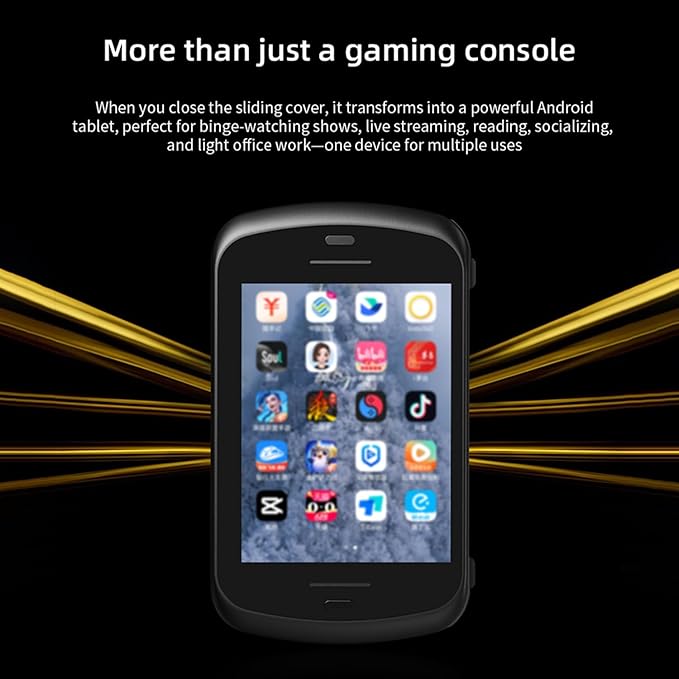Anbernic RG Slide Retro Handheld Game Console , 4.7-inch LTPS in-Cell Screen Capacitive Joystick Android 13 System Support AI Assistant 5G WiFi Bluetooth 5.0 NO Game Card(Black)