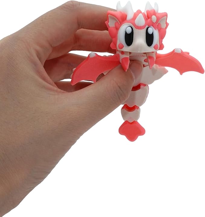 Unique 3D Printed Pink Dragon Gift – Hatching Egg Toy for Imaginative Play – Articulated Fantasy Creature Figure for Kids & Collectors (Pink 1 Egg and 1 Dragon)