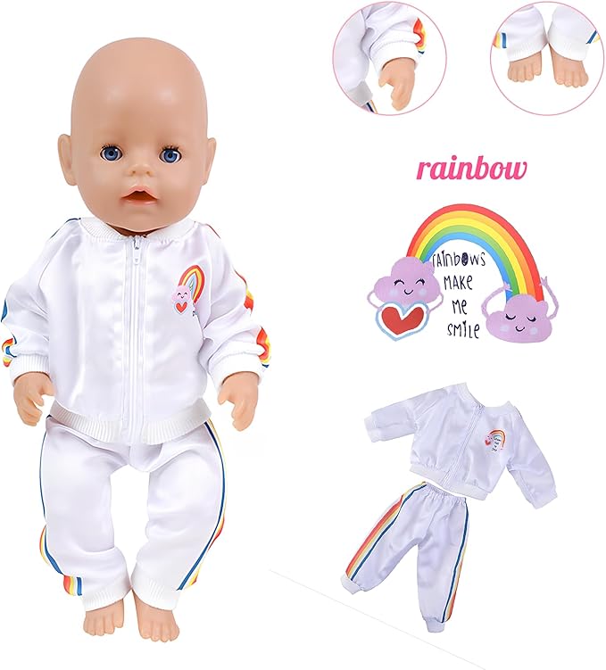 14-18 Inch Baby Doll Clothes 5 Sets Accessories Dress with Hats Socks for New Born 43cm Toy Baby Doll 14-16 Inch/15 Inch/18 Inch/Girl&Boy