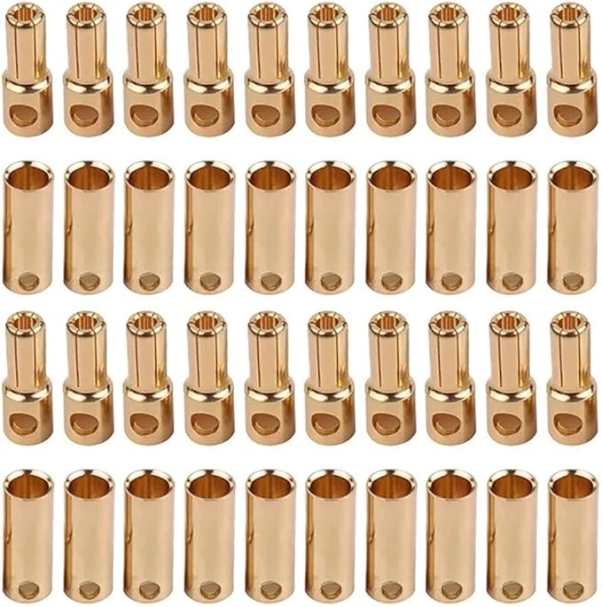 20Pairs Gold-Plated 5.0MM 5MM Banana Plug Bullet Male Female Connector Adapter for RC Lipo Battery ESC Motors