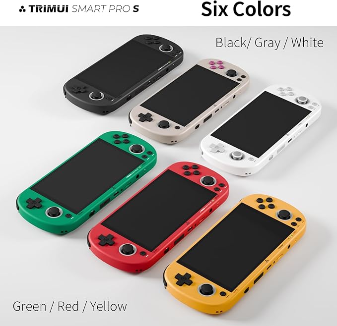 Trimui Smart Pro-S 4.96″ Retro Handheld Game Console, Allwinner A523 Octa-Core 2.0GHz, Mali-G57, Active Cooling, L3/R3, Linux, 8GB + microSD (Black-No Card)