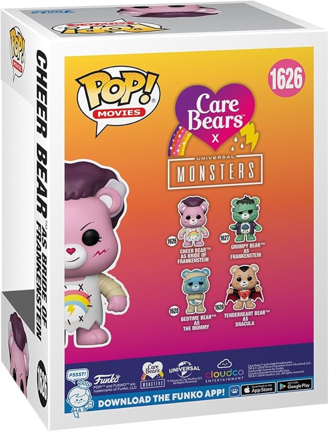 Funko POP Movies: Universal Monsters x Care Bears - Cheer Bear Bride of Frankenstein - Collectable Vinyl Figure - Gift Idea - Official Merchandise - for Kids & Adults - Horror Fans