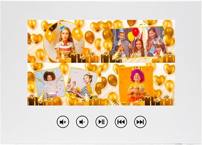 Personalized Kids Birthday Video Card – Create a Slideshow from Your Photos – Fun Video Gift – 7” LCD Display, Rechargeable Battery, 256MB Storage, Digital Greeting Experience