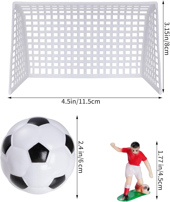 18 Pieces Soccer Cake Topper Decorations Soccer Ball Cupcake Topper Soccer Player figure for Soccer Birthday Party Sport Party Football Theme Party Supplies for Men Boy