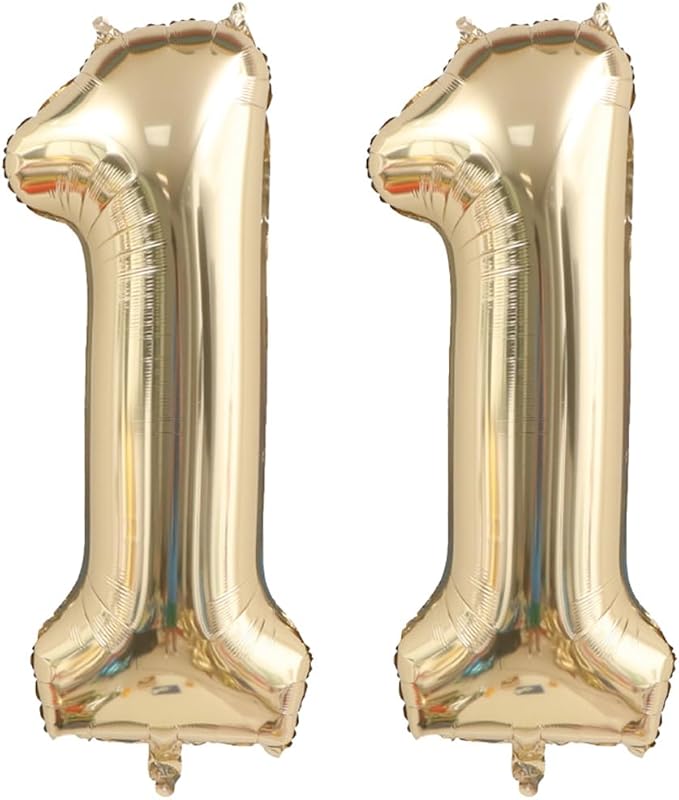 40" Champagne Gold Number 11 Balloon - Self Inflating, Perfect for Birthday, Anniversary, Wedding & Graduation Parties - Unisex Children, 1 Count