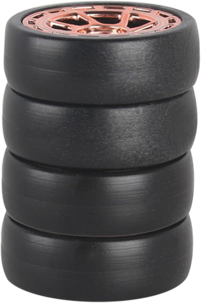 4PCS Black Toy Car Wheel Tires,48mm Simulation Rubber Tire Toy Model Spare Parts Easy Installation Small in Size,Remote and App Controlled Vehicles Parts Tires